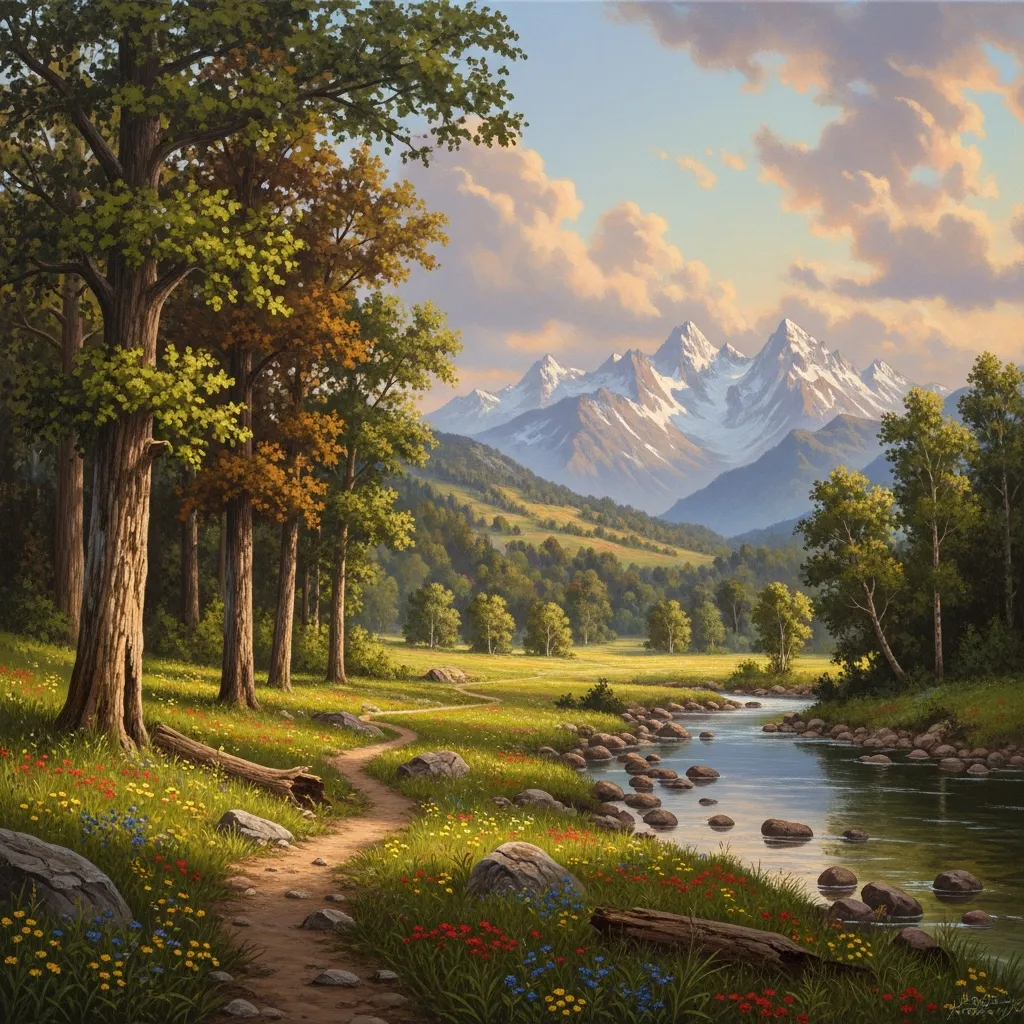 Landscape and Environment Design course showcasing natural scenery painting